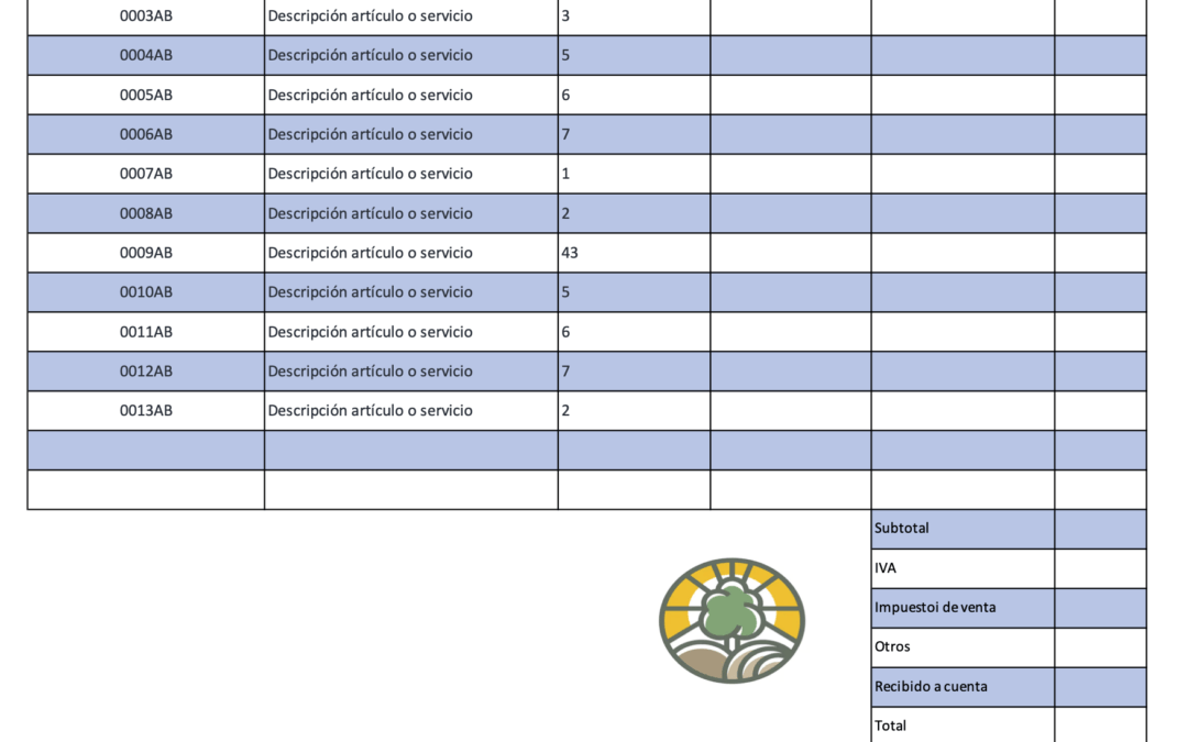 Plantilla de factura de venta