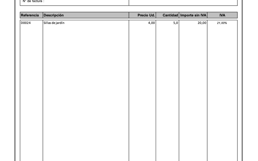 Plantilla de factura proforma