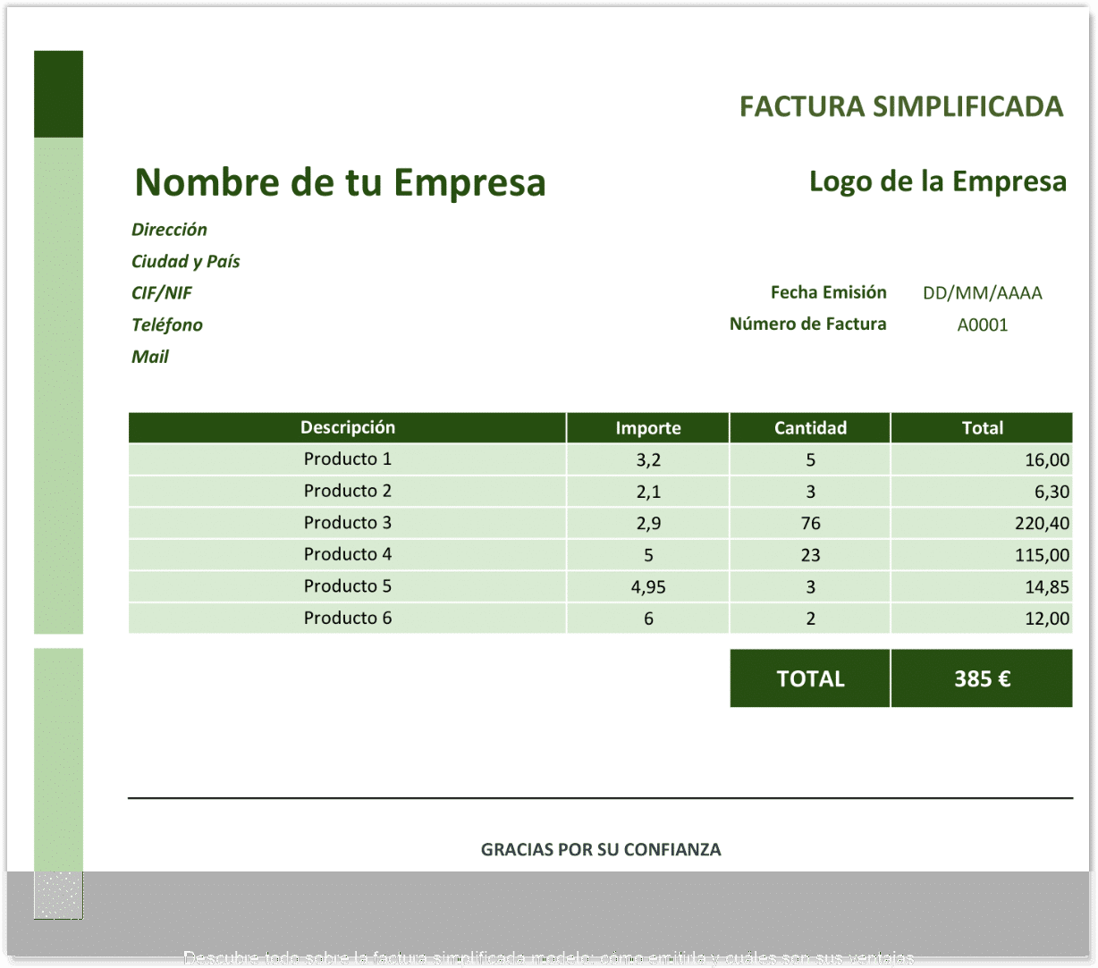 Formato Factura Excel Formato Factura Excel